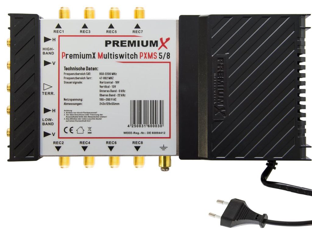 PremiumX PXMS 5/8 Multischalter mit Netzteil Multiswitch 1 Produktbild 