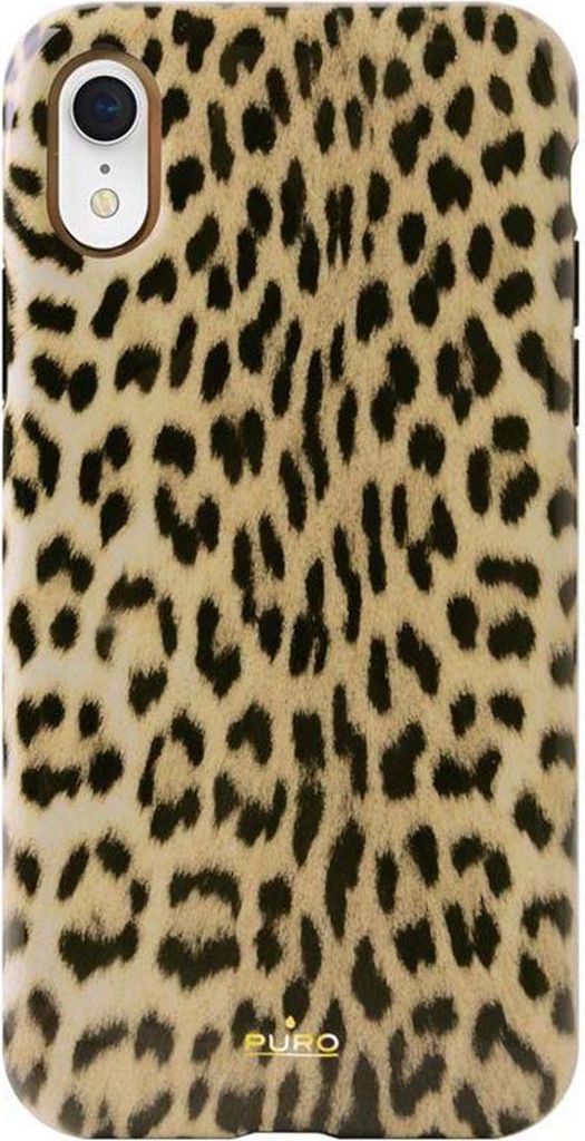 PURO, Glam Leopard Chic Hülle Apple iPhone XR robust, Gelbgrau