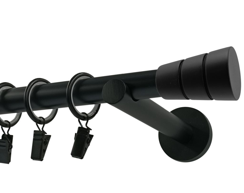 Bastone per tende moderno nero opaco – 120 cm, singolo Immagine del prodotto 