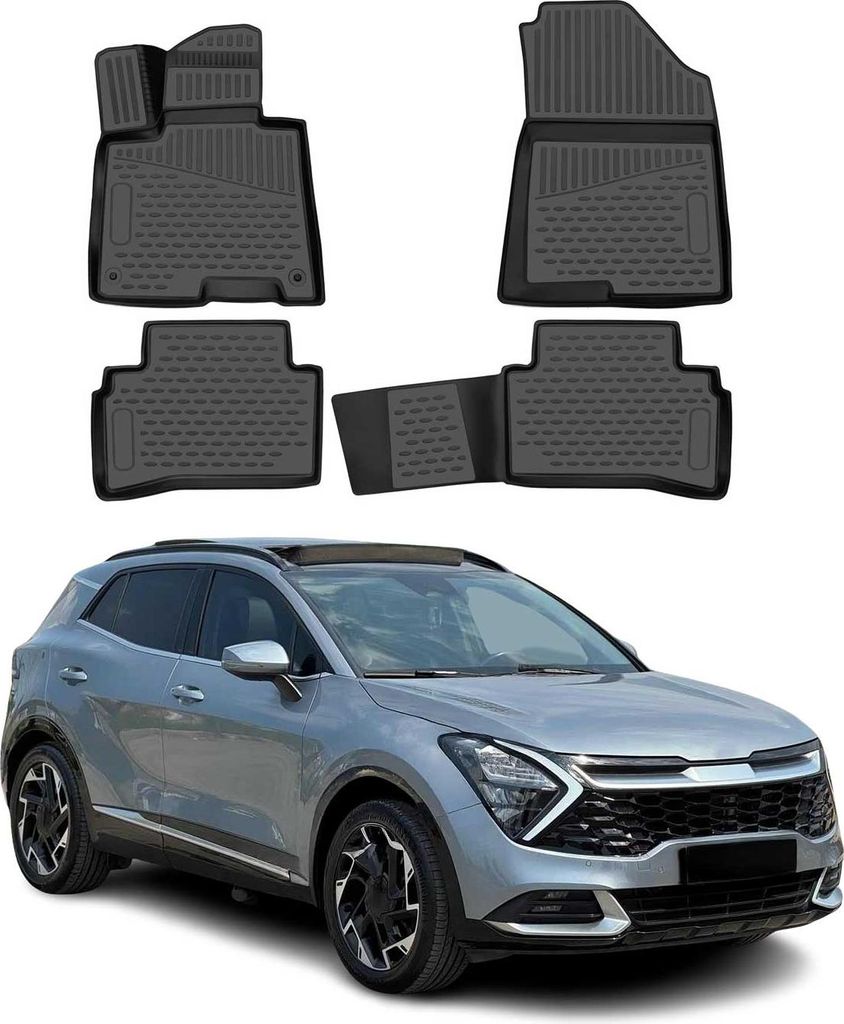 2022-2025 Kia Sportage tappetini TPE nero 4 pezzi Immagine del prodotto 
