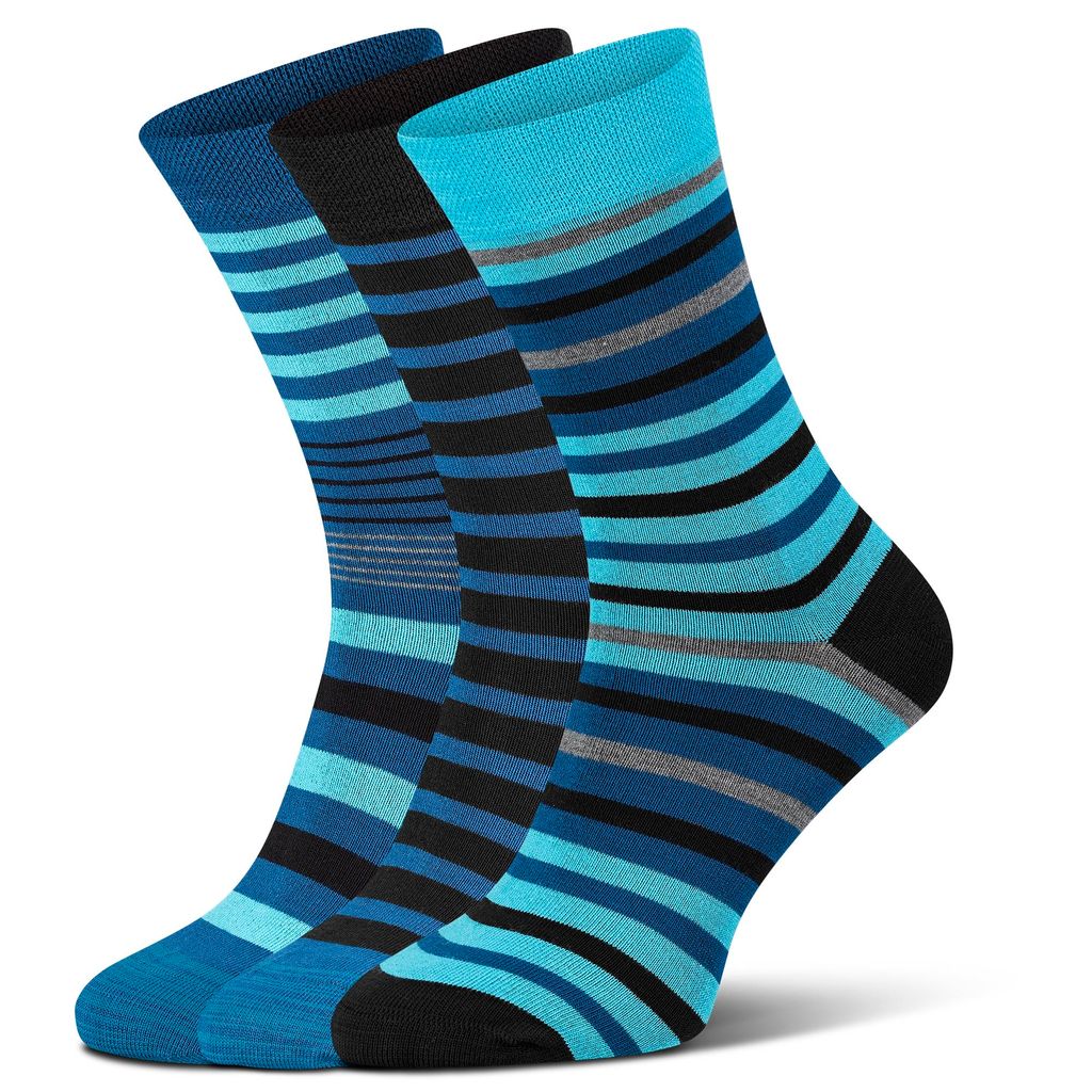 3 Paar Bambus Viskose Socken Ringel blau Softrand o. Gummi Produktbild 