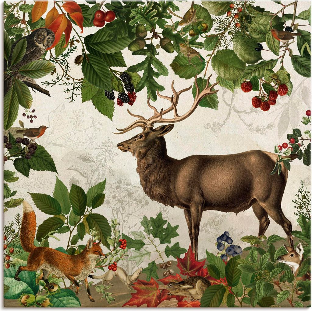 ARTland Leinwandbild Der König des Waldes Größe: 70x70 cm