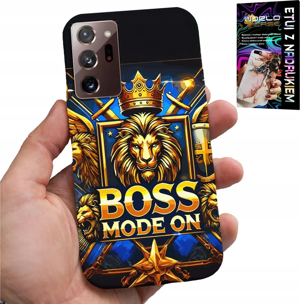 Custodia Per Samsung Note 20 Ultra - Leone Boss Con Su Scudo Custodia + Pellicola