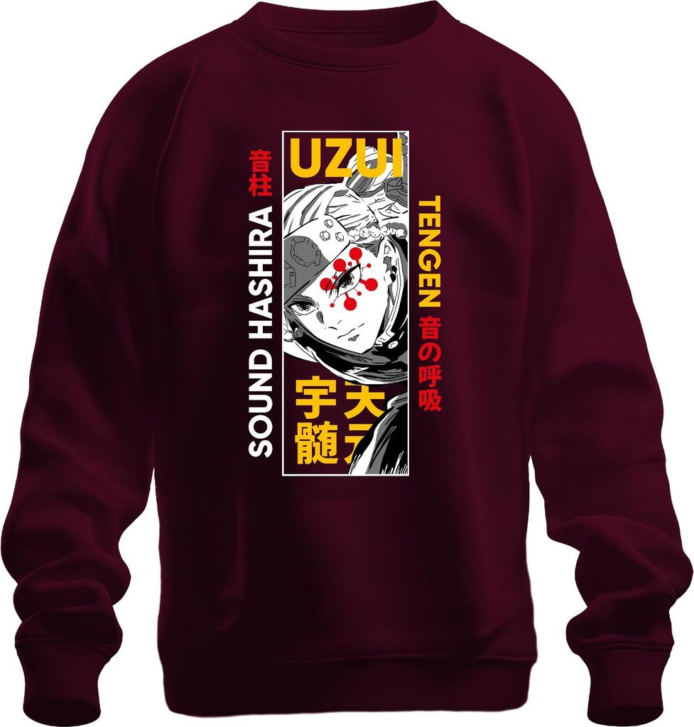 Uzui Tengen Sound Hashira Demon Slayer Anime Fan Geschenk Uni Sweatshirt Pullover, Burgundy, XXL