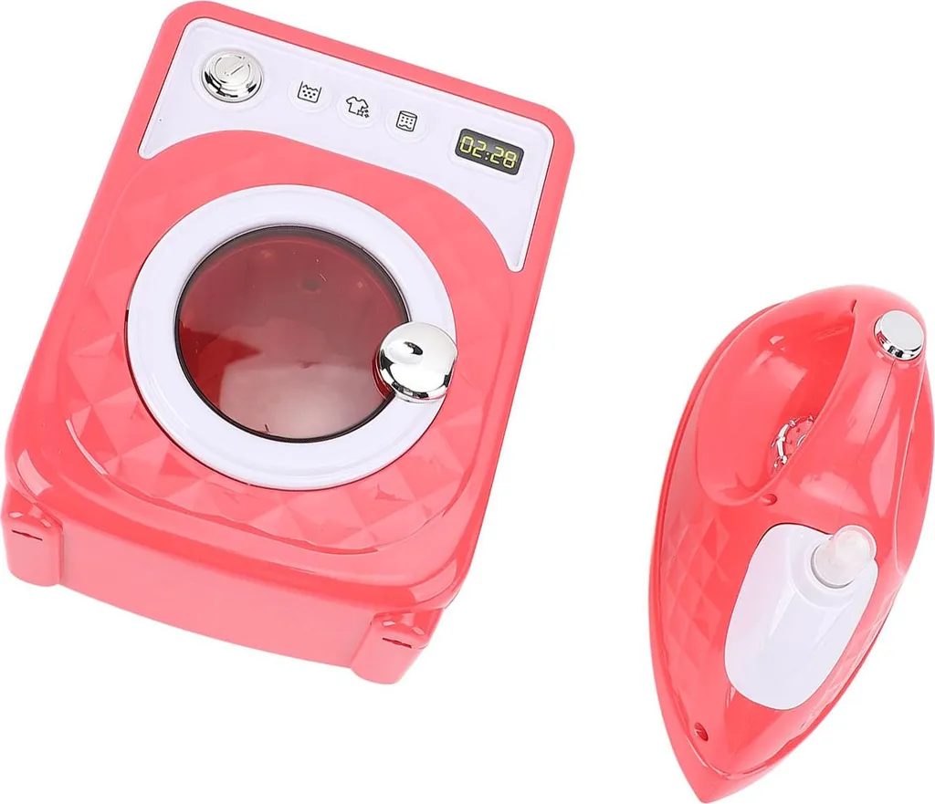 Set de linge jouet éducatif : machine à laver à piles et table pliable