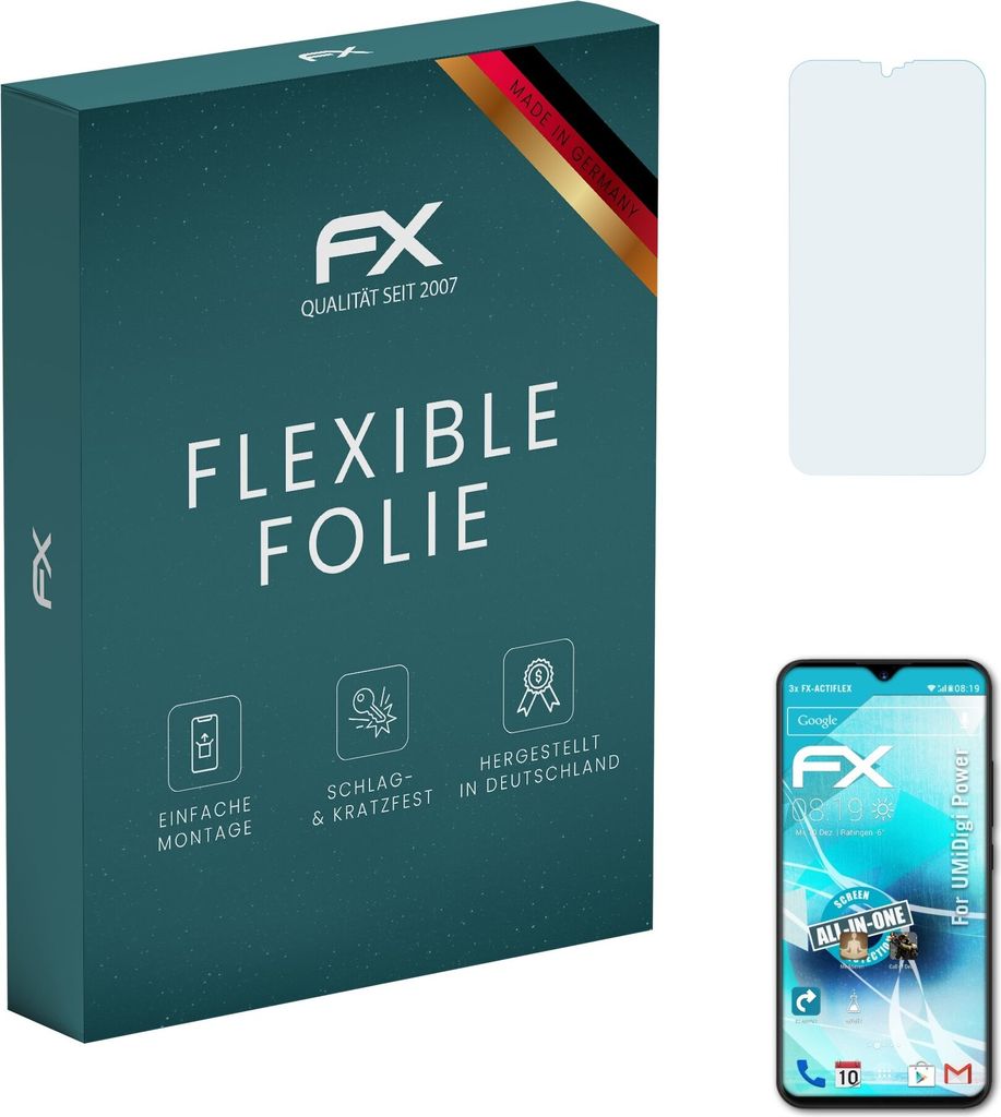 atFoliX FX-ActiFleX 3x Schutzfolie kompatibel mit UMiDigi Power Folie