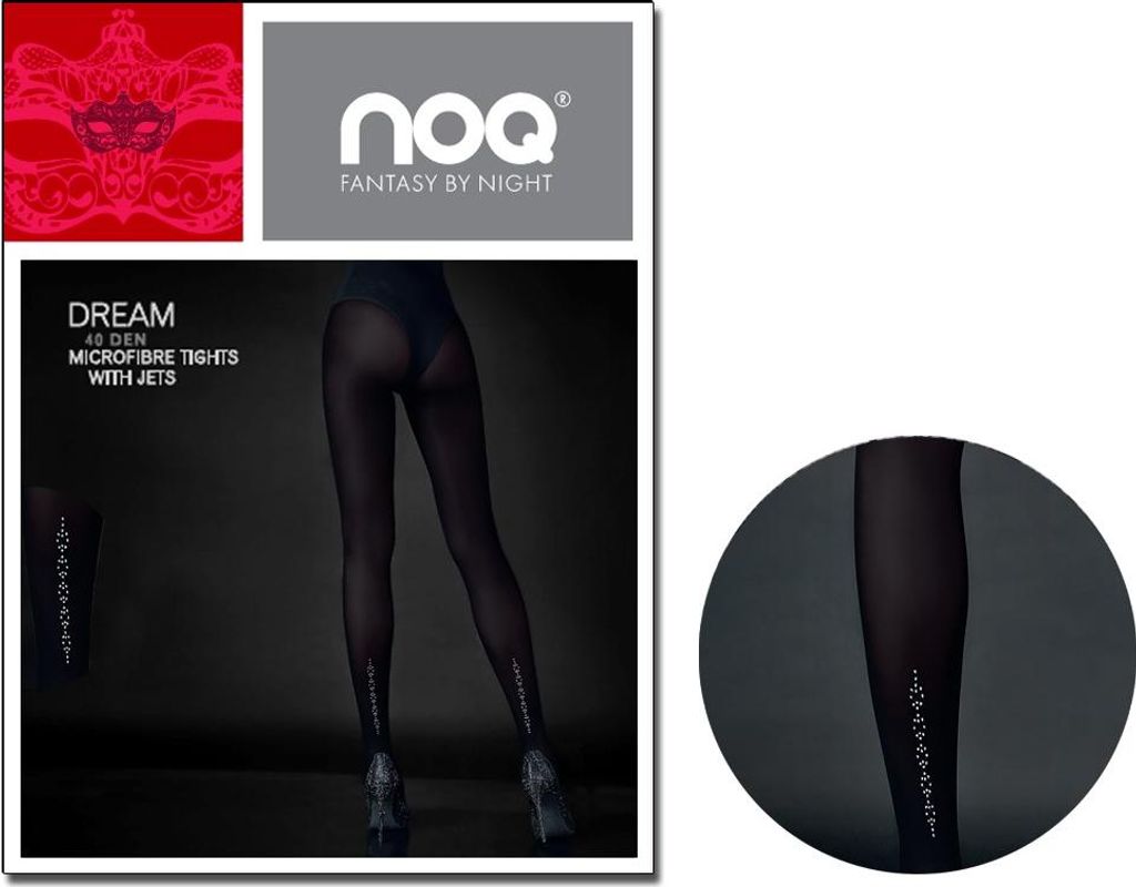 Schwarze Strumpfhose mit Strasssteinen verziert 40 den Nero 5