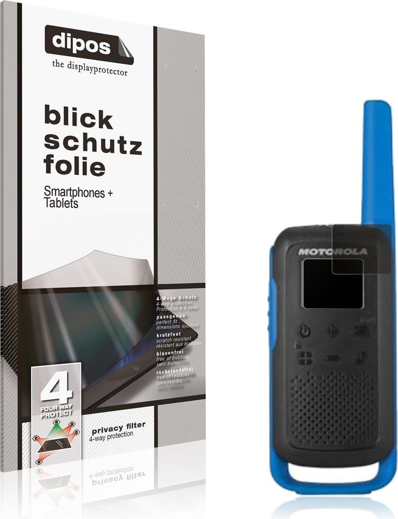 Blickschutzfolie für Motorola Talkabout T62 PMR matt Schutzfolie Folie Display Schutz dipos