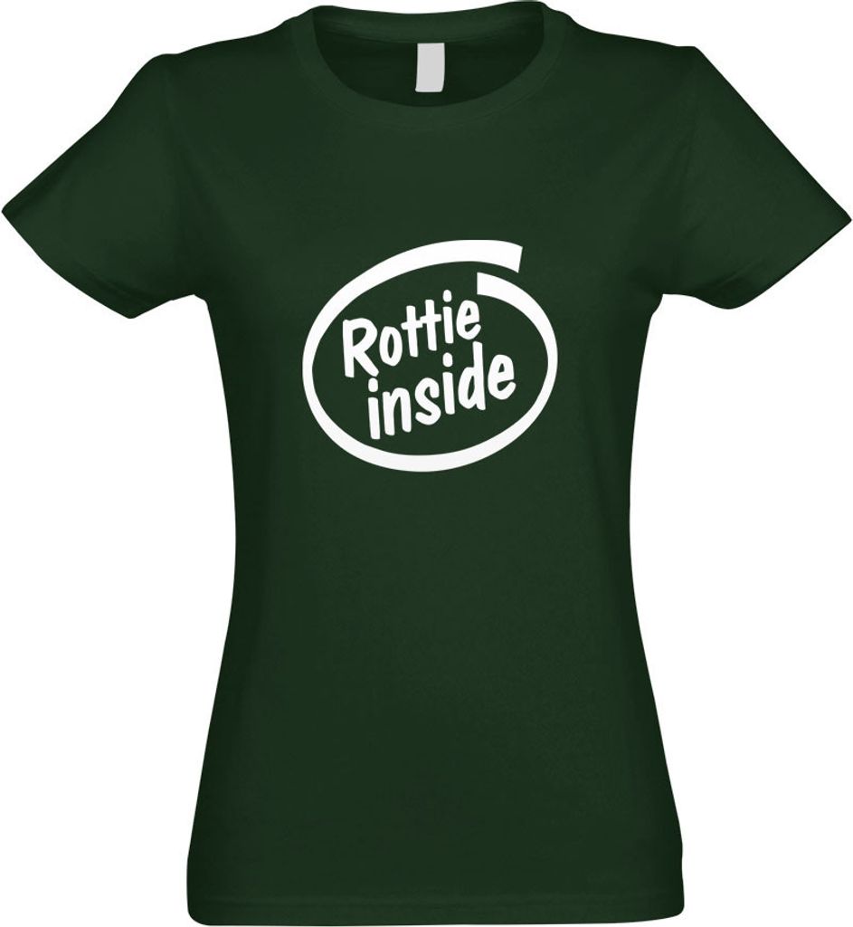Kiwistar - T-Shirt tailliert - Damen - flaschengrün - Rottie Inside - mit Motiv Bedruckt - Funshirt Design - Sport - Freizeit - Damen - XL
