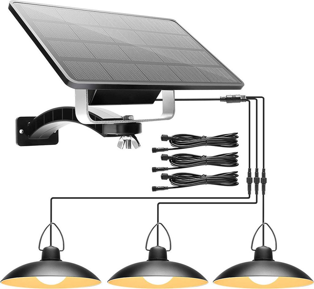 Lichtsensor Solarlampe für außen hängend solar hängeleuchte hängelampe Garten IP65 Wasserdicht mit 3 Lampen(Warmweiß)