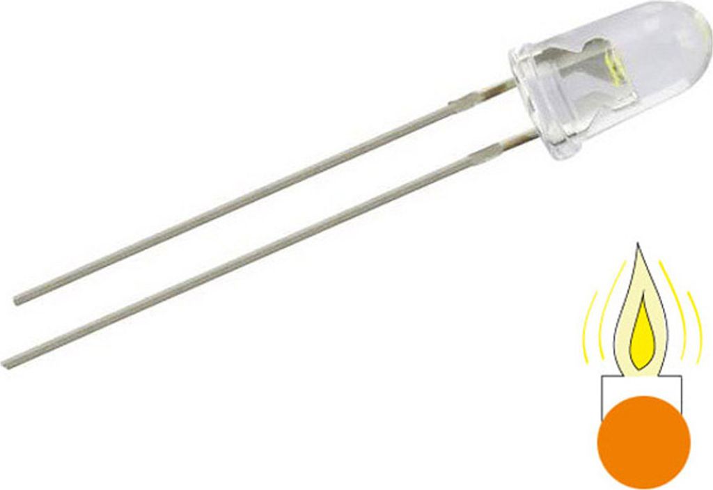 LED 5 mm, orange, Flacker-LED, 10er Set