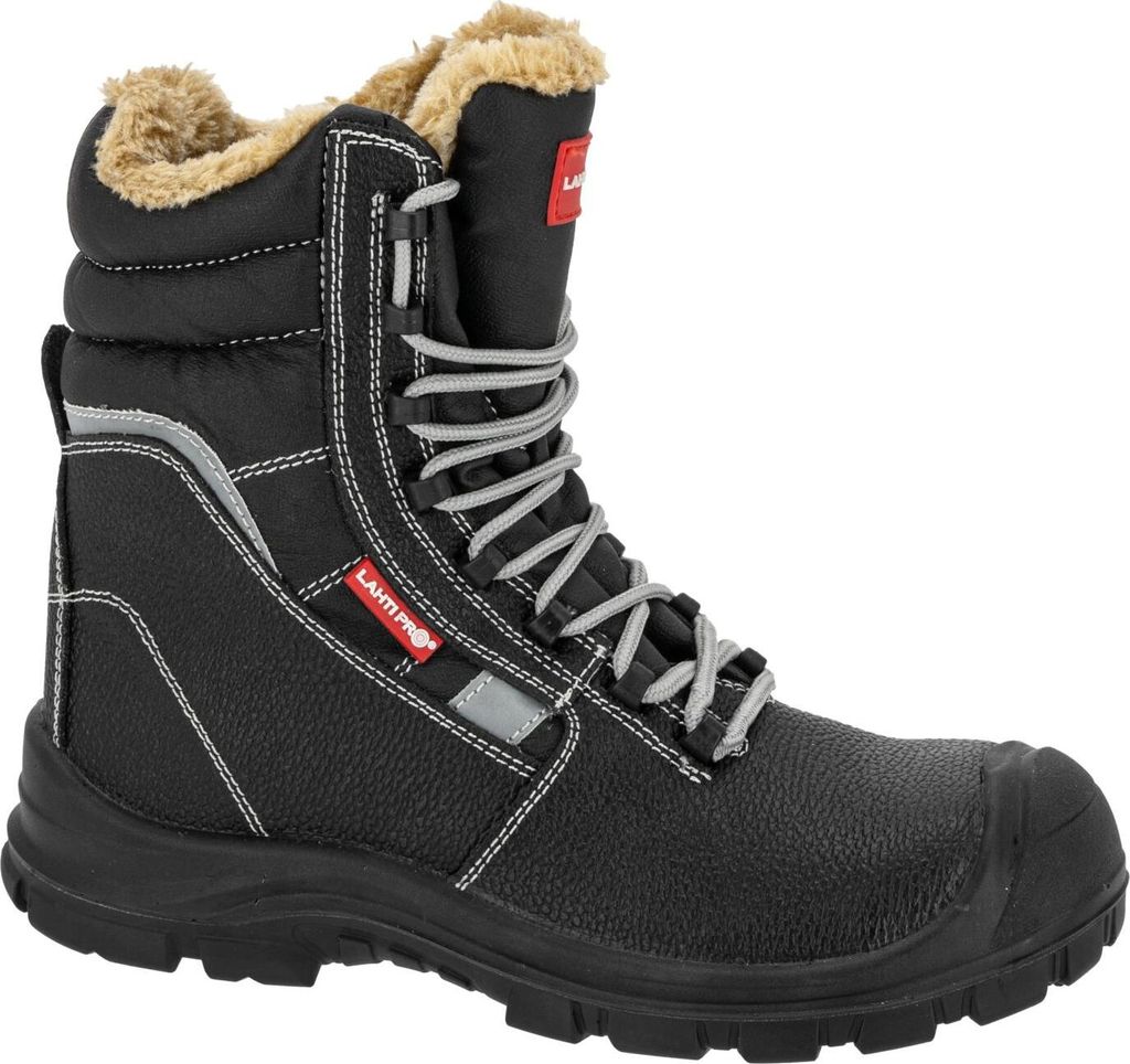Isolierte Hohe Lederstiefel, Schwarz, S3L Fo Sr, "41", Ce, Lahti