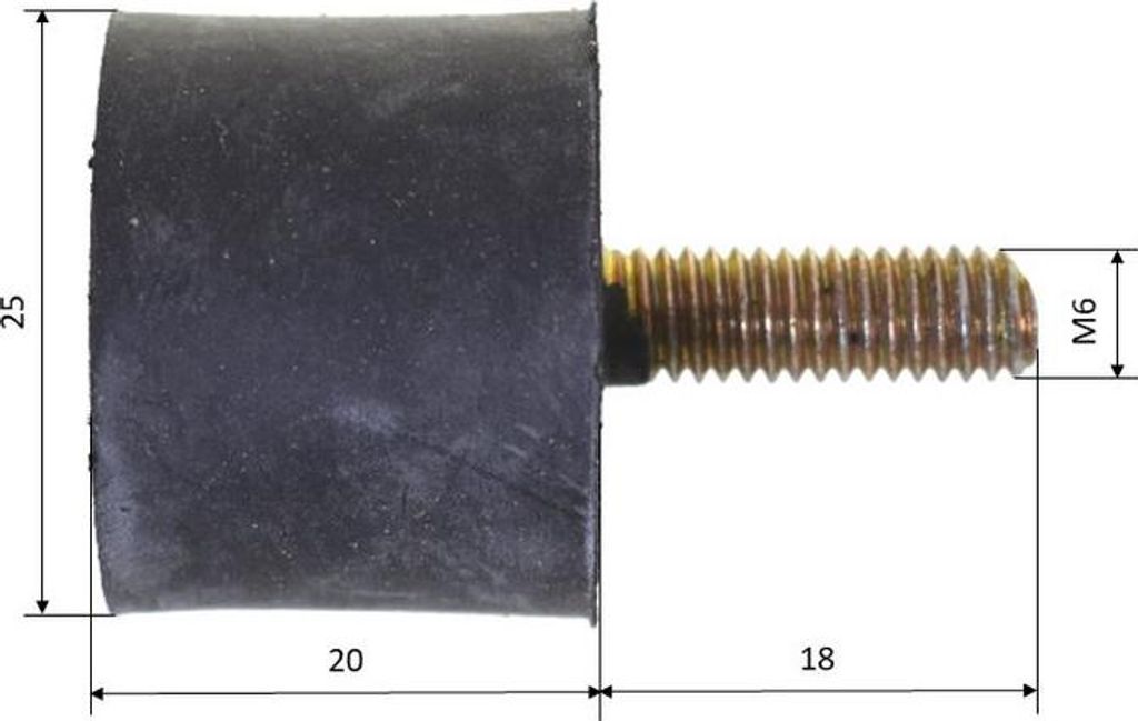 Silentblock, Gummimetalllager, Gummipuffer für Kühler, 25 x 20mm, M6 x 18mm