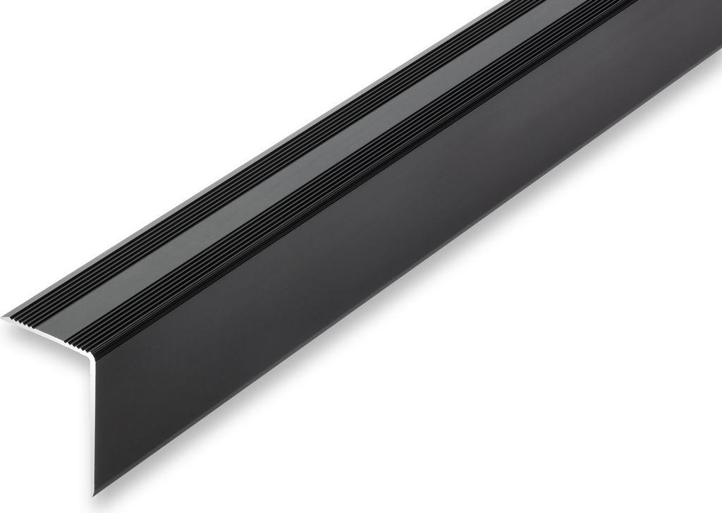 (18,98EUR/m) 30 x 42 x 900 mm Treppenwinkel schwarz ungebohrt Treppenkantenprofil Treppenkante Alu Winkel