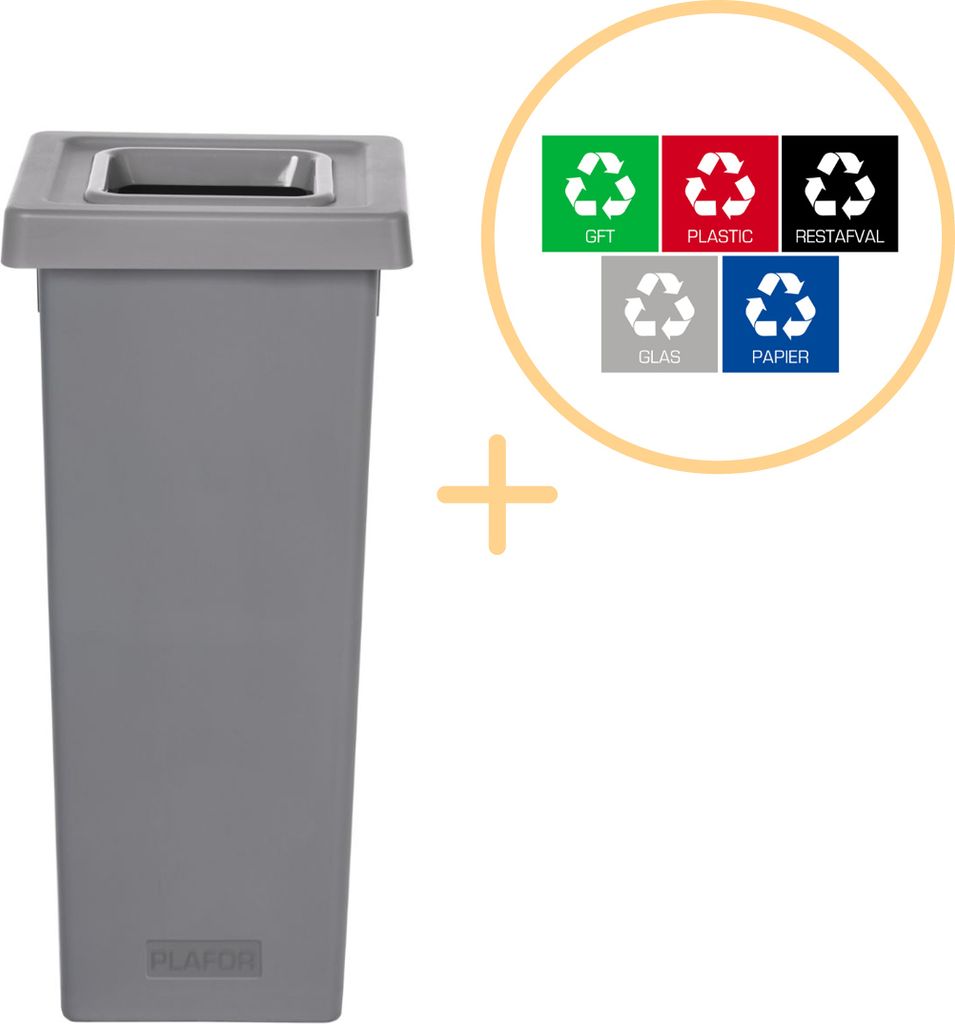 Plafor - Fit Bin 53l - Recycling - Grau