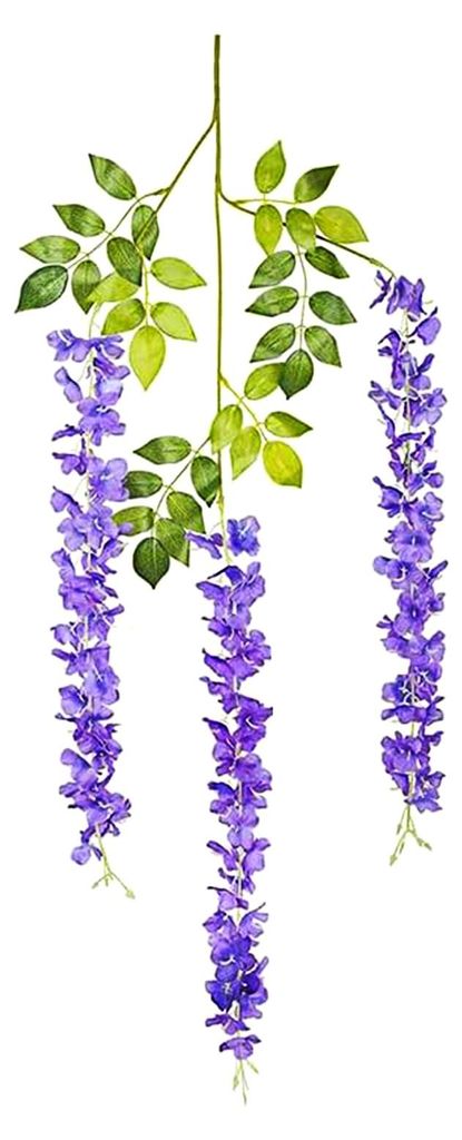 Künstliche Glyzinienblüten, künstliche Glyzinienranken, Hängegirlande aus Kunstseide für Hochzeitsbogen, Zeremonie, Party, Gartendekoration, H...