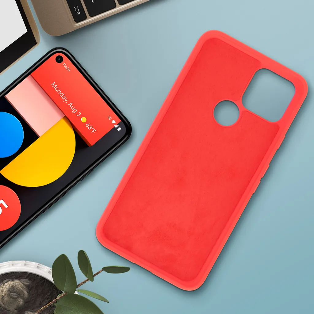 Cover Protettiva Google Pixel 5 Rosso Silicone - Shockproof Leggero - 4