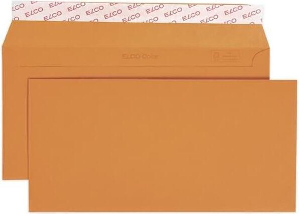 ELCO Briefumschläge Color DIN lang ohne Fenster orange haftklebend 25 St.