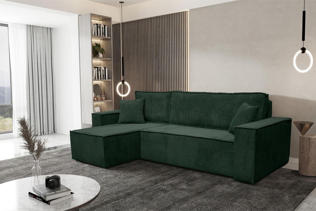 VENASI HUGO Ecksofa mit Schlaffunktion und Bettkasten Cord Produktbild 