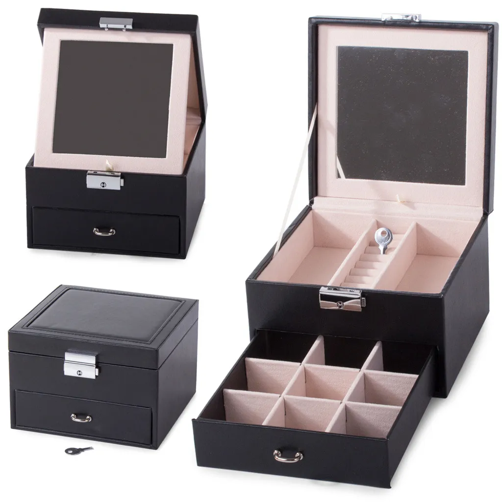 Cofanetto Portagioie Verk 01455_CZ Nero con Specchio: Custode di Sogni