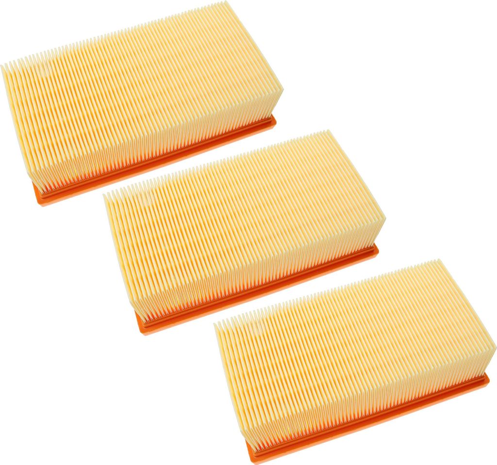 vhbw 3x Flachfaltenfilter L - M Ersatz für Kärcher 6.904-156.0, 6.904-068.0 für Nass-/Trockensauger Staubsauger