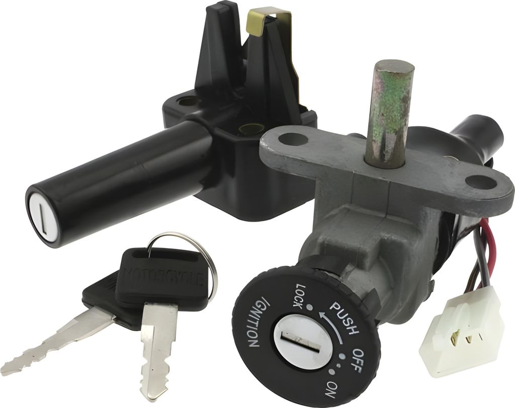 Schlossset Motoforce für MBK Booster Spirit / Yamaha BWs, 3 Kabel, vor Bj. 03 ohne Kat
