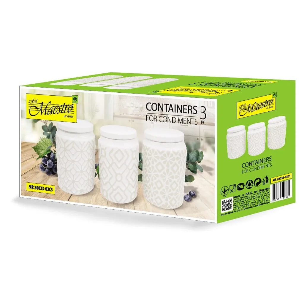 Boîtes de Conservation en Céramique pour Cuisine - Set de 3 Maestro