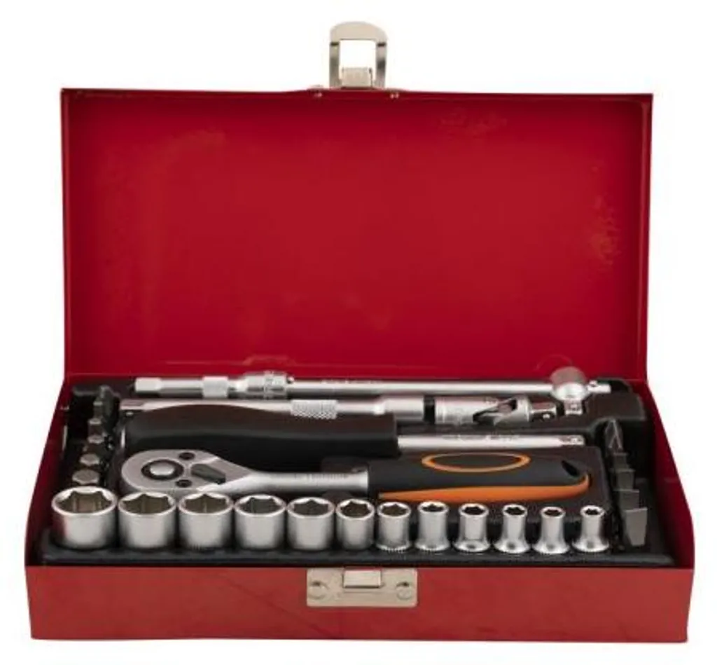Coffret de douilles 1/4 pouce en chrome-vanadium, set de 33 pièces pro