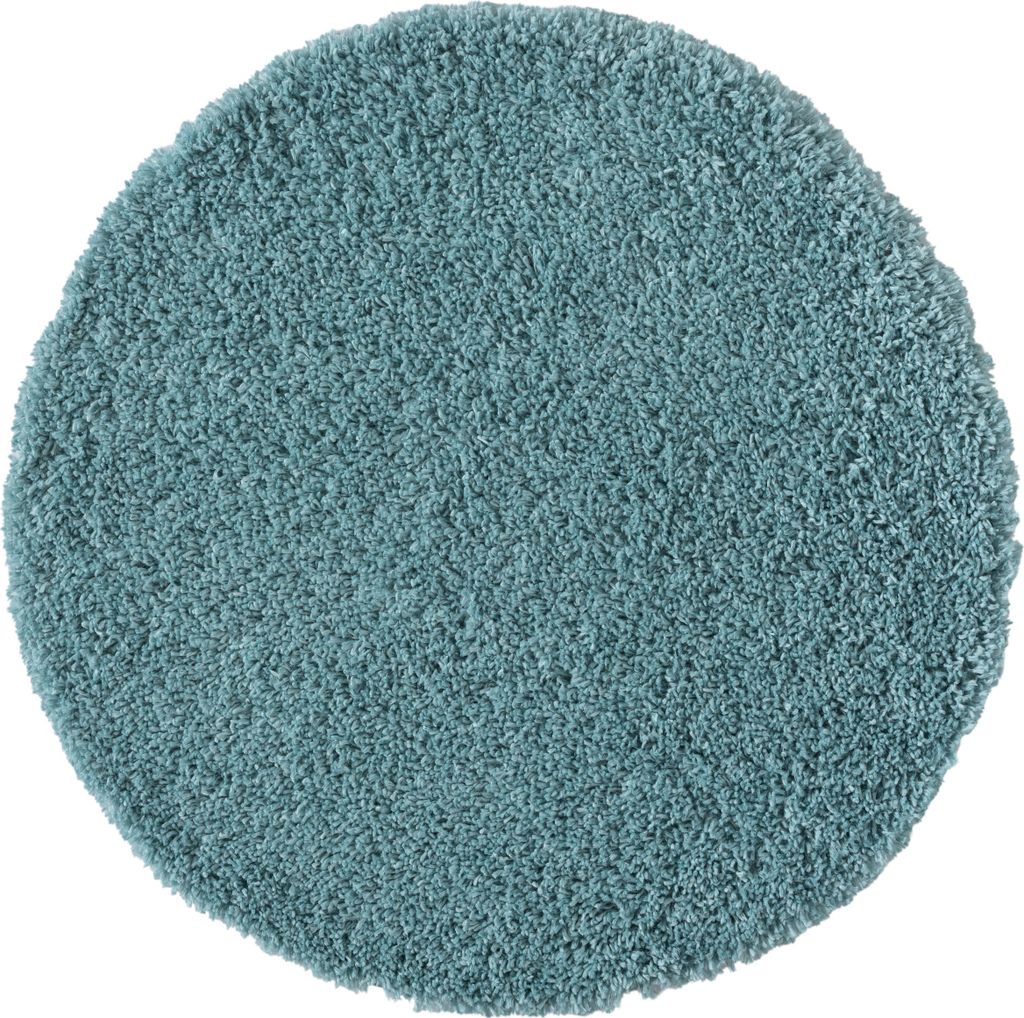 MY-RUG Teppich, Hochflorteppich Shaggy Star, 100x100, hellblau, leicht glänzend, extra flauschig, rund