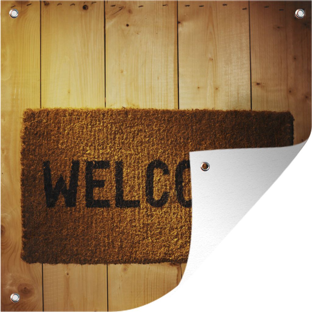 MuchoWow 50x50 cm Outdoor-Poster Gartendeko Sichtschutz Garten Poster für den Garten Eine Nahaufnahme einer Matte