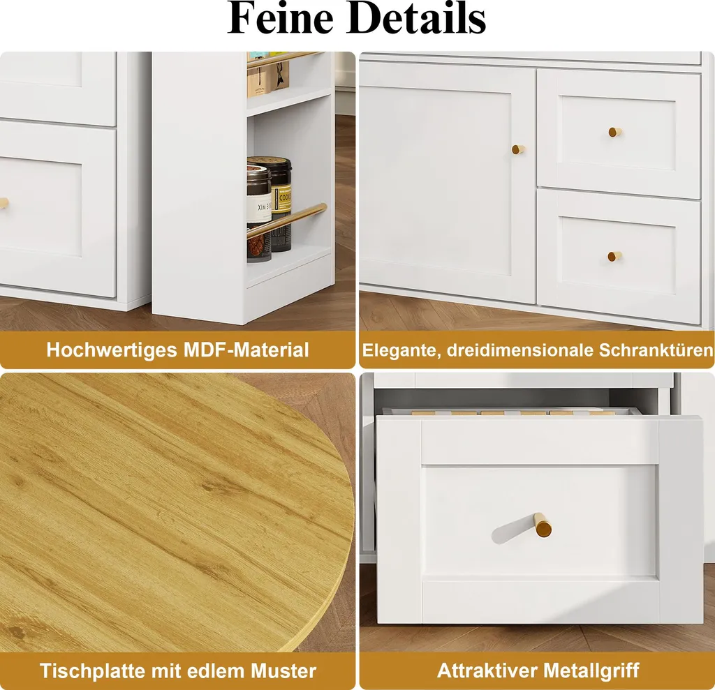 Table de bar extensible 138-204 cm en MDF et métal blanc et noir - 14
