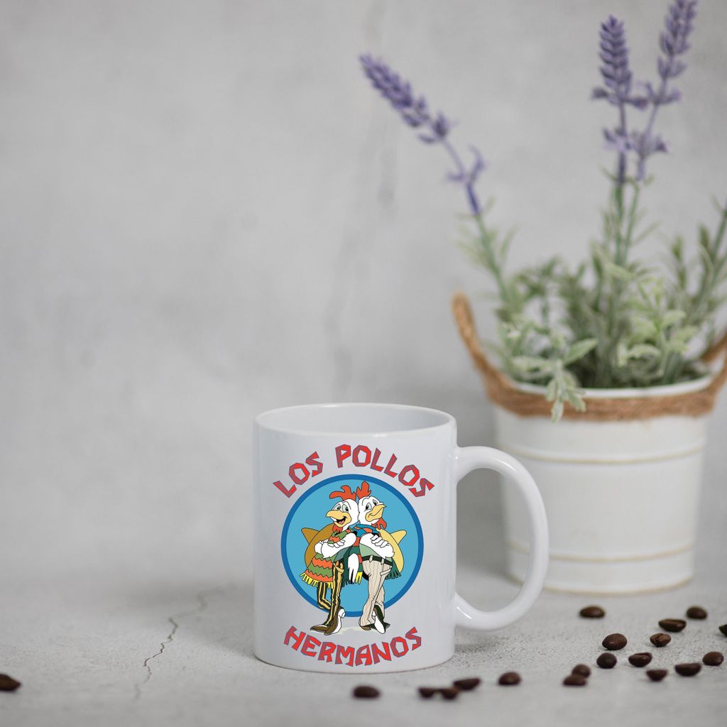 GR8Shop Breaking Bad Los Pollos Hermanos Blanc Tasse De Café Avec Jante Noire Et Poignée Mug
