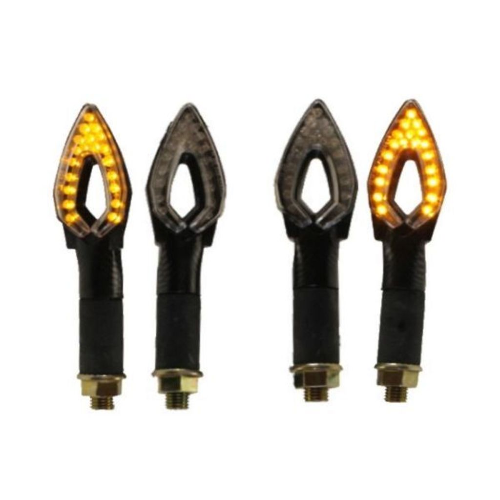 Motorrad LED Blinker Candle carbon klar 4-er Set