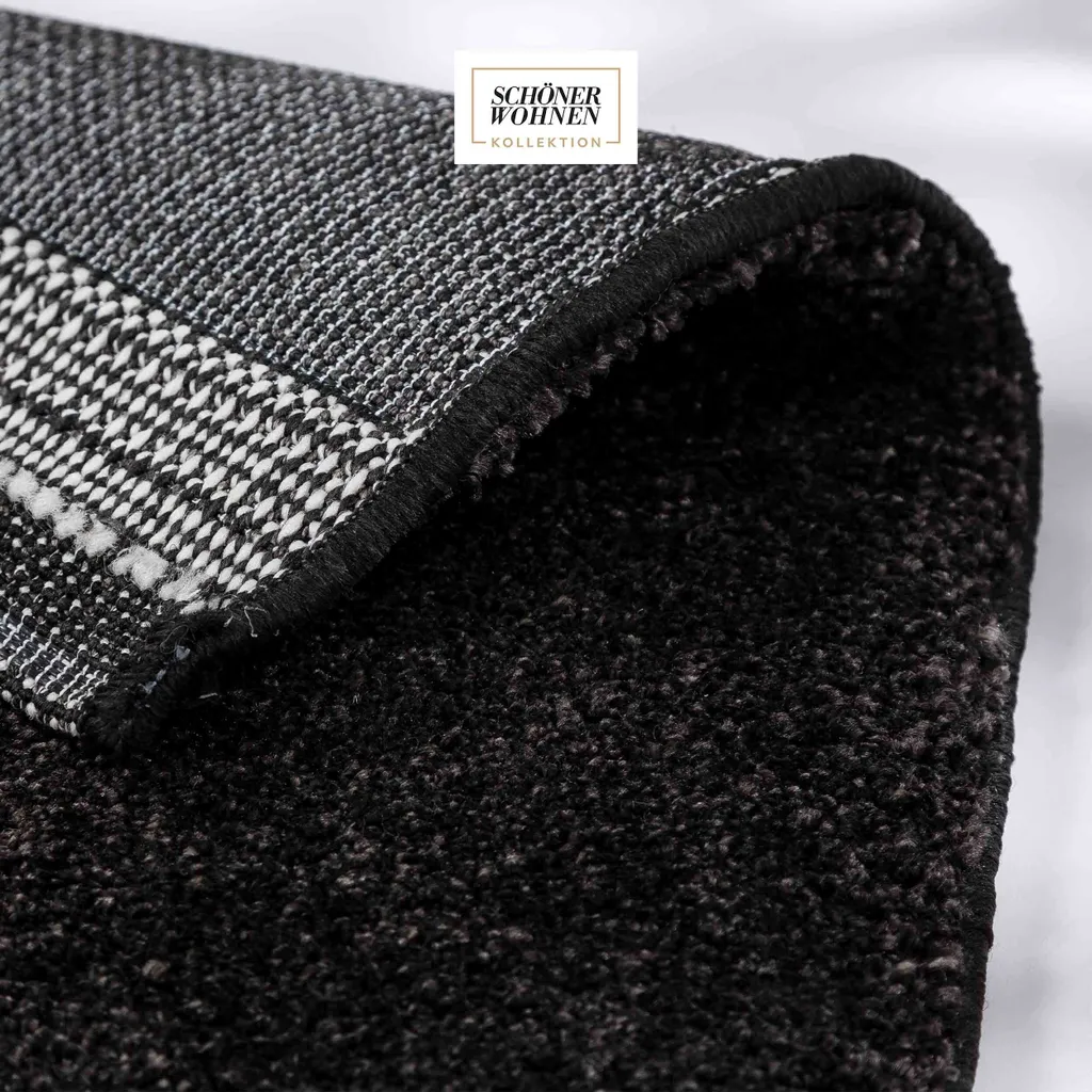 Tapis poils longs Noir Winsome 140x200 cm haute densité et moelleux - 2