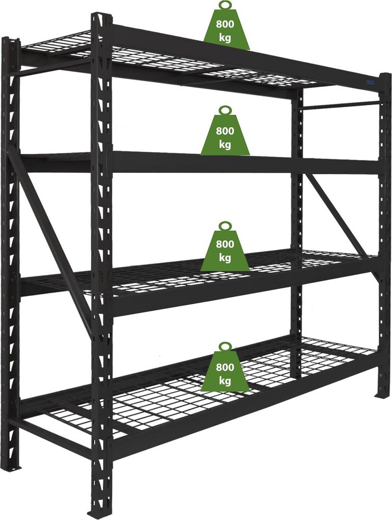 Schwerlastregal Enno 180x190x60 cm 3200 kg aus Stahl Produktbild 