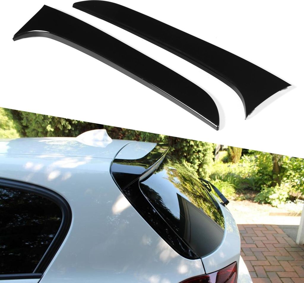 2 Stück Heckscheiben-Seitenspoiler Canard Wing glänzend schwarz Ersatz für 1er F20 F21 2012–2019