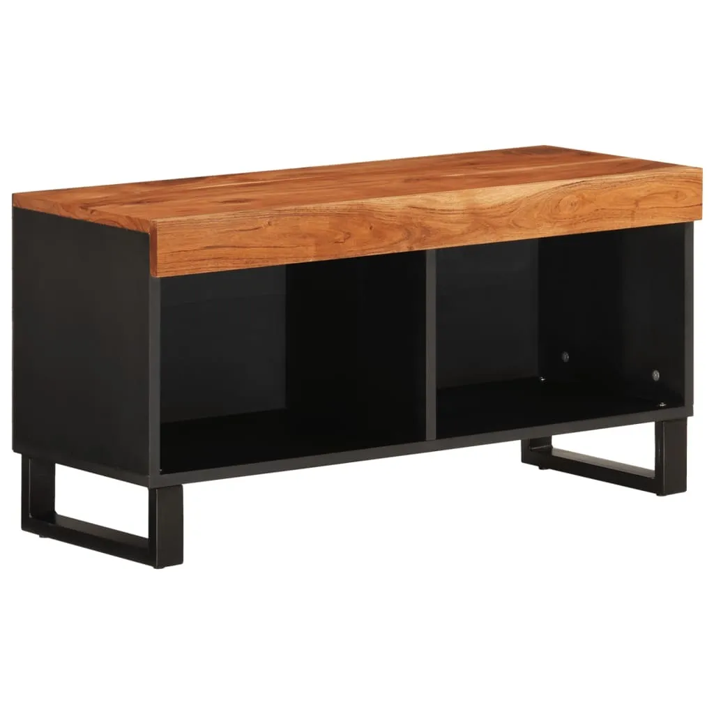 Petit meuble TV 85cm bois d'acacia massif - Finition Naturelle Durable
