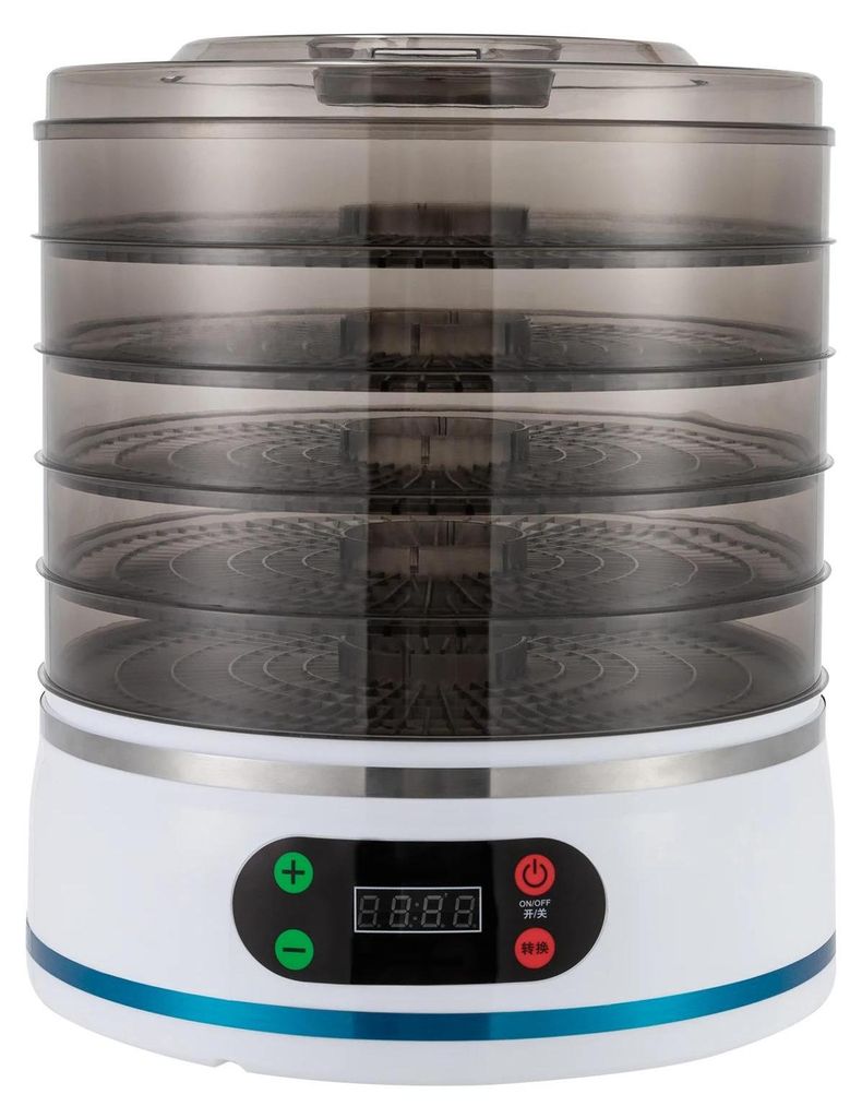 Dörrautomat Dörrgerät - Elektrischer Lebensmitteltrockner - 350 W - Fünf Ebenen - Einstellbarer Timer & Temperatur - Für Obst, Fleisch, Gemüs...