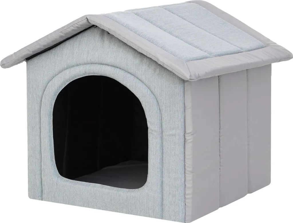 Casetta pieghevole per cani da interno ed esterno - R3 50x45cm - lavabile, leggera, grigio chiaro