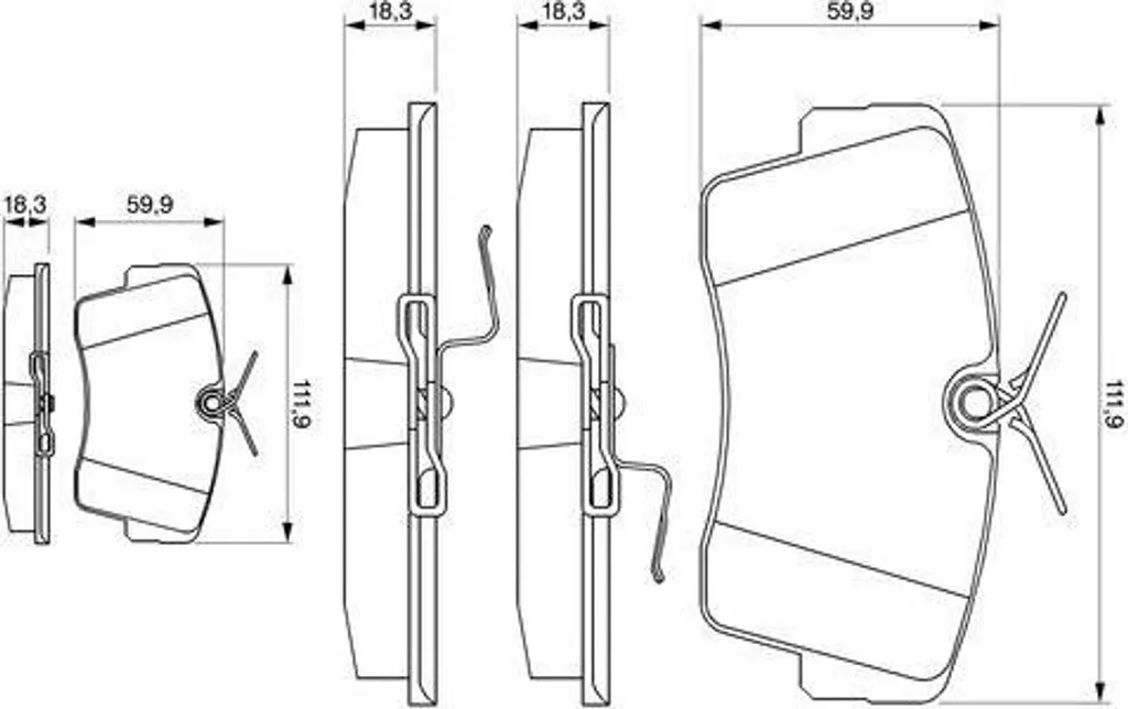 Kit plaquettes frein disque Bosch 0986469761 entretien Opel Omega A B