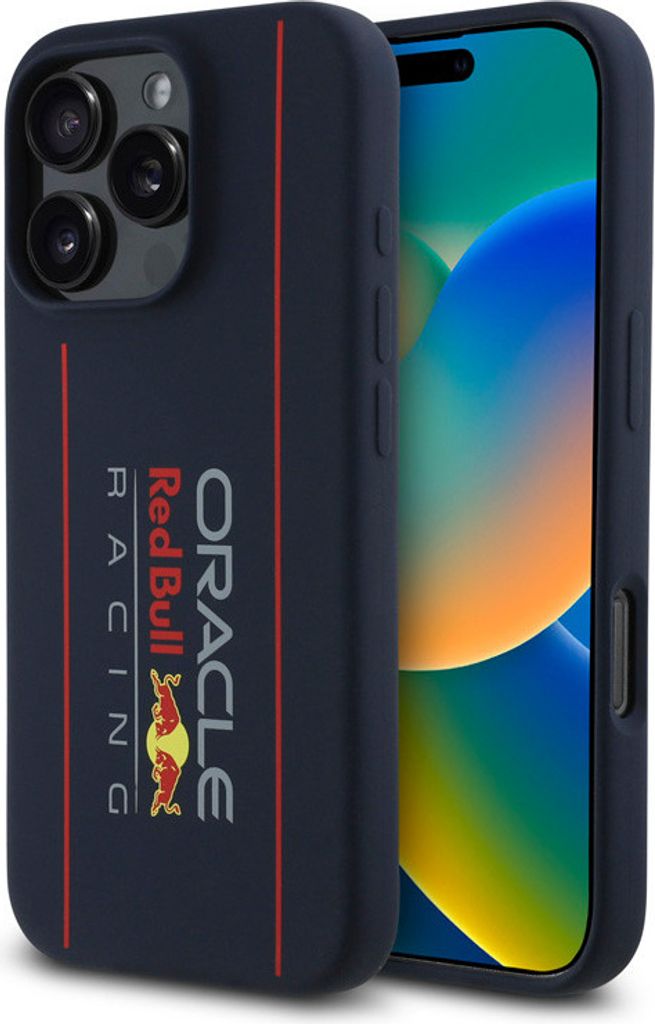 Red Bull RBHMP16X24SIOLRV iPhone 16 Pro Max 6,9" Hardcase Marineblau/Navy Silicone Vertical Logo MagSafe Schutzhülle