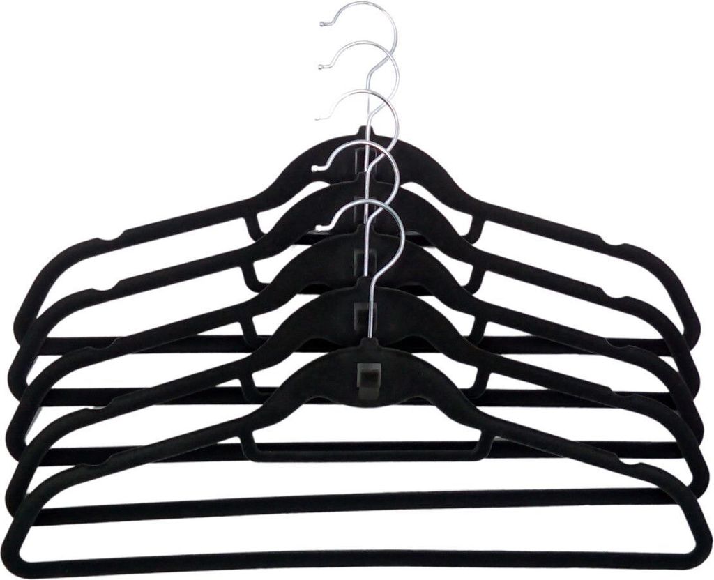 Cintre en velours, set de 5 cintres porte-cravates, Image du produit 