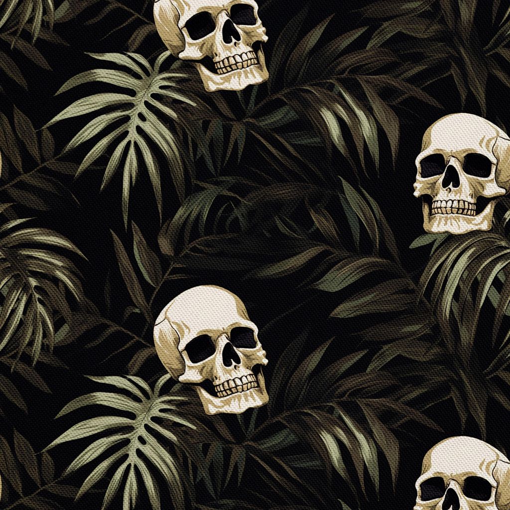 OUTDOOR DEKOSTOFFE OXFORD - Motiv der Schädel I DX4916