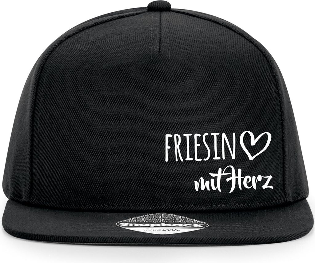 Huuraa Cappy Mütze Friesin mit Herz Black Polyester Snapback Kappe Geschenkidee