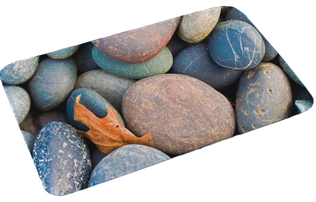 3D-Badematte mit optischer Täuschung, rutschfest, Kieselsteinmuster, schnelltrocknend, saugfähig, für Badewanne, Dusche und Waschbecken