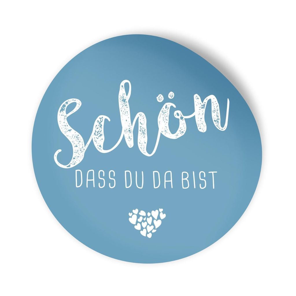 itenga 24x Sticker Aufkleber "Schön dass du da bist" nordic blue