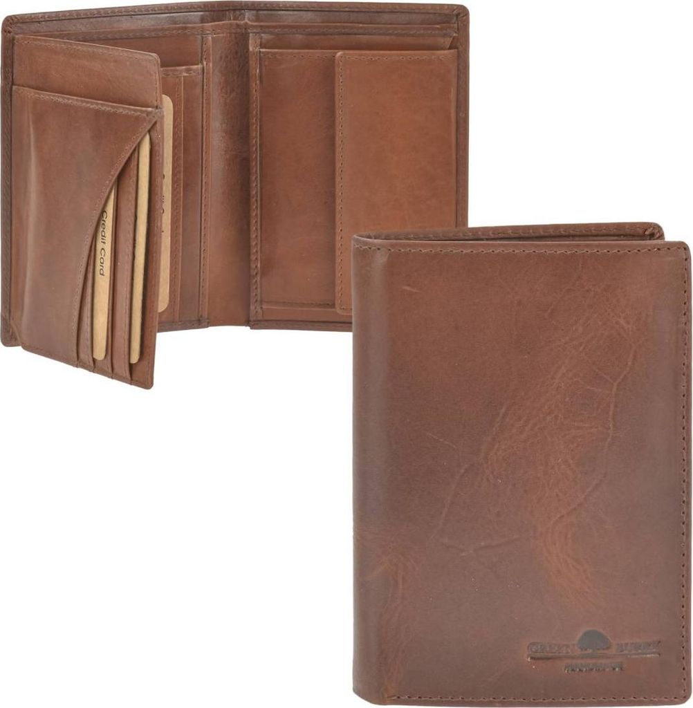 Greenburry Geldbörse Leder Newport Herren Portemonnaie 9x12,5 cm braun