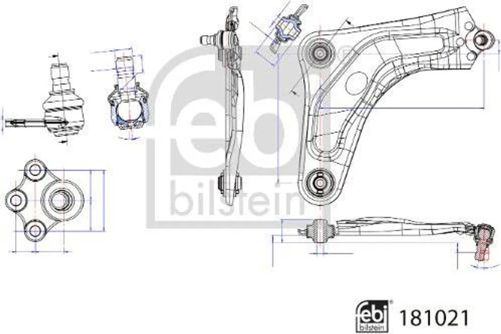 Bras de suspension pour Citroën C-Elysee Peugeot 301 FEBI 181021