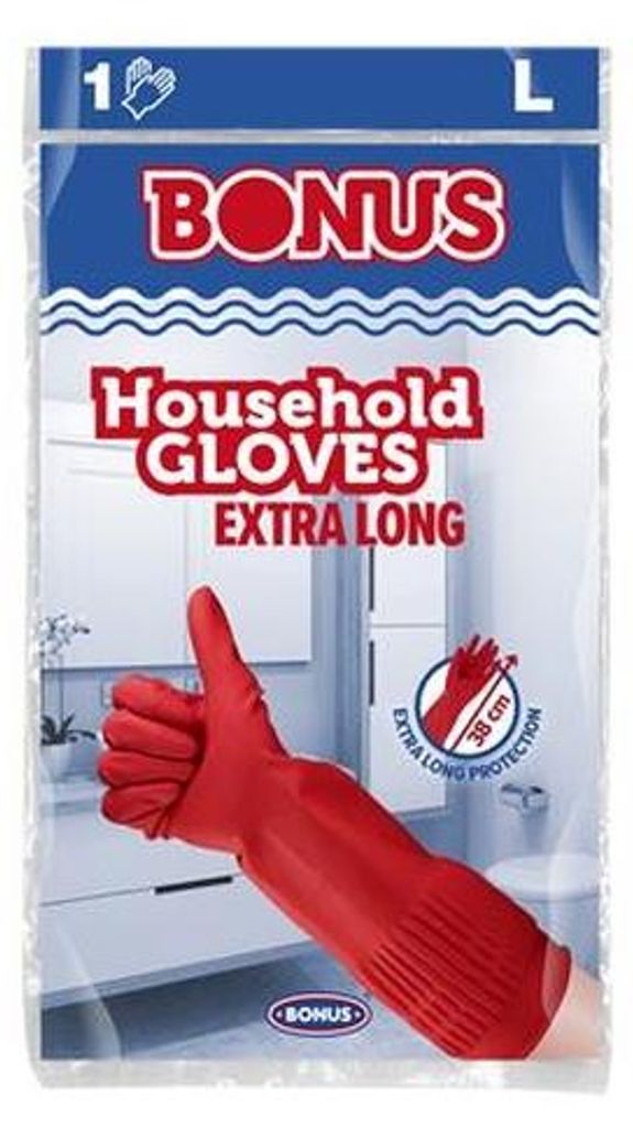Latexové rukavice, extra dlhé, 38 cm, veľkosť L, BONUS, Obrázok produktu 