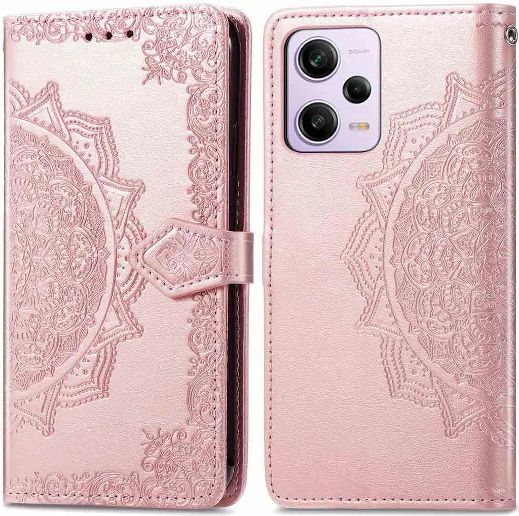 Cover Portafoglio Xiaomi Redmi Note 12 Pro 5G | Mandala Oro Rosa imoshion